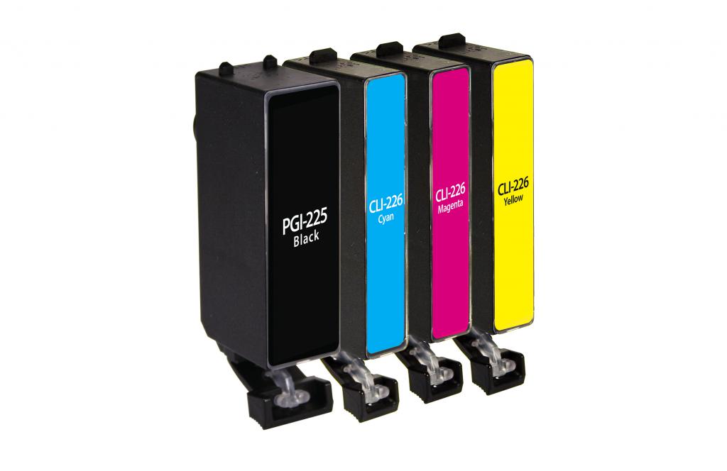Black, Cyan, Magenta, Yellow Ink Cartridges for Canon PGI-225/CLI-226