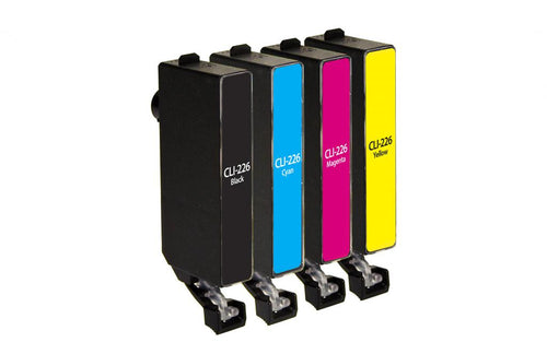 Black, Cyan, Magenta, Yellow Ink Cartridges for Canon CLI-226 4-Pack