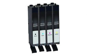 Black, Cyan, Magenta, Yellow Ink Cartridges for Canon CLI-271