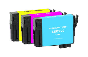 Cyan, Magenta, Yellow Ink Cartridges for Epson T252, 3-Pack
