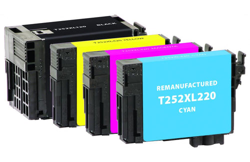 Black High Yield, Cyan, Magenta, Yellow Ink Cartridges for Epson T252XL/T252