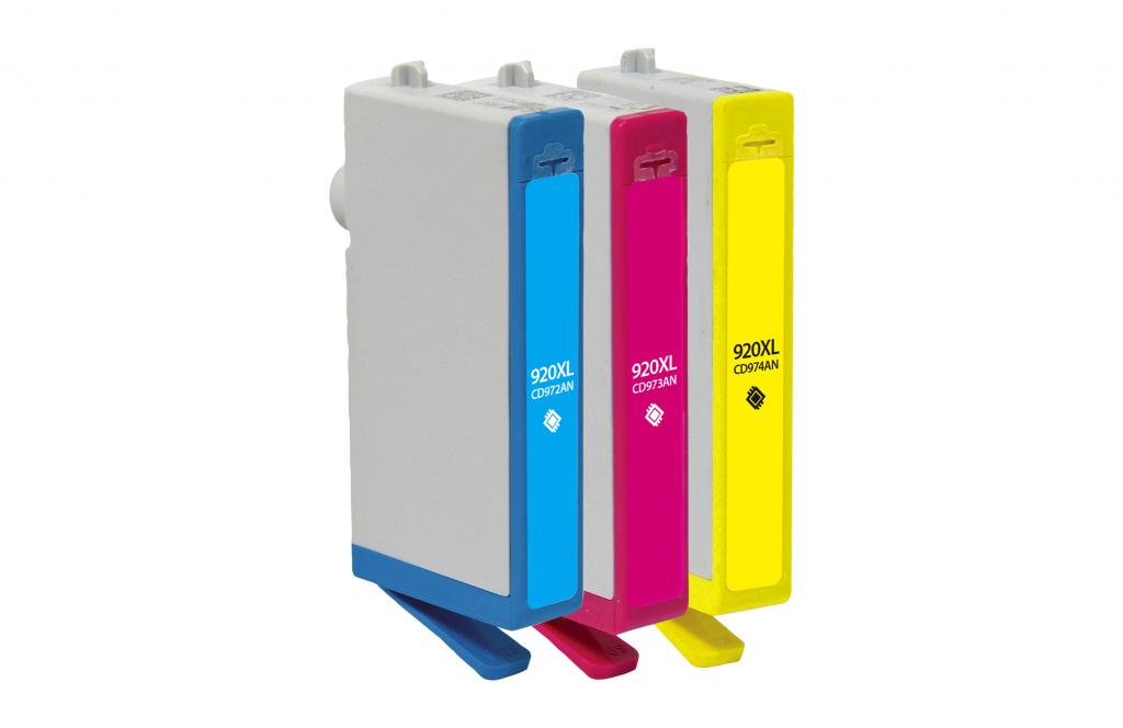 High Yield Cyan, Magenta, Yellow Ink Cartridges for HP 920XL 3-Pack