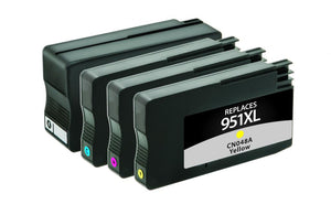 High Yield Black, Cyan, Magenta, Yellow Ink Cartridges for HP 950XL/HP 951XL 4-Pack