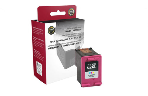 High Yield Tri-Color Ink Cartridge for HP C2P07AN (HP 62XL)