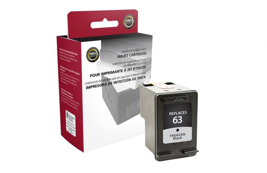 Black Ink Cartridge for HP F6U62AN (HP 63)