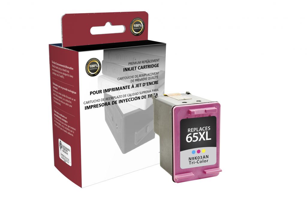High Yield Tri-Color Ink Cartridge for HP N9K03AN (HP 65XL)
