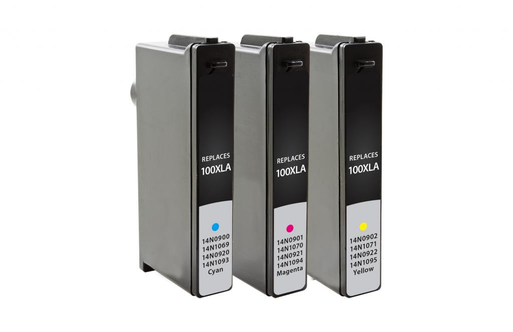 Cyan, Magenta, Yellow Ink Cartridges for Lexmark 100XL 3-Pack